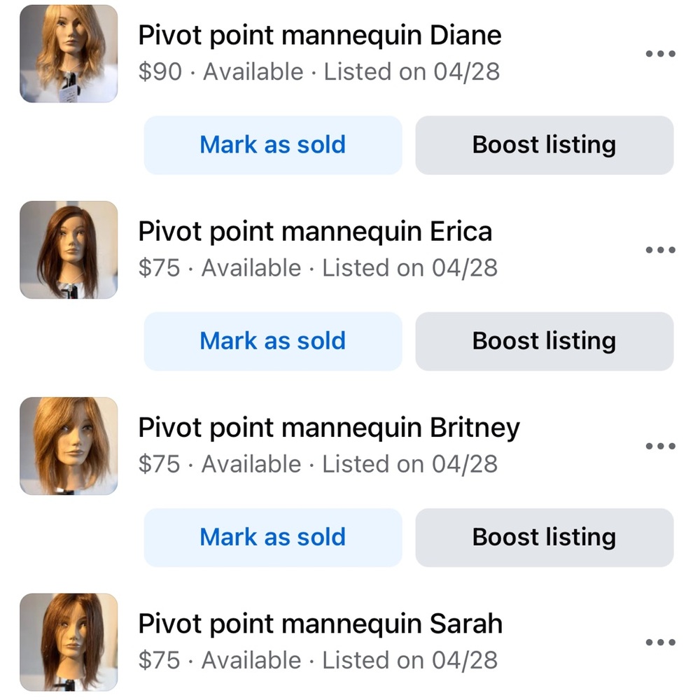 Mannequin Head with Long Brown Hair